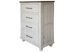 36" Brown and White Solid Wood Four Drawer Chest - $22,737.10 MXN