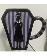 Wednesday Addams Coffin Black &amp; Purple W/Stripes 20oz. Ceramic Mug. New/... - $20.29 CAD