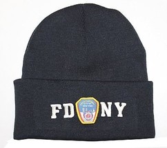 FDNY Winter Hat Police Badge Fire Department Of New York City Navy &amp; Whi... - $13.98