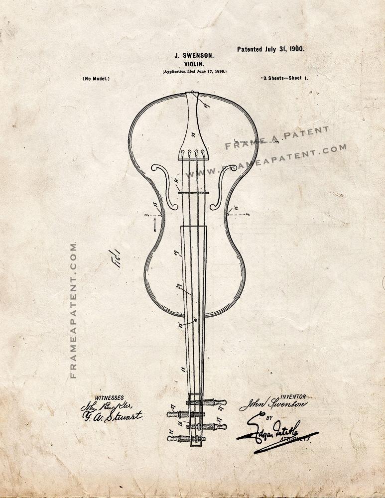 Primary image for Violin Patent Print - Old Look