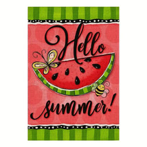 New Watermelon Bees Garden Flag 12&quot;X18&quot; Welcome Spring Summer Hanging Decor - £4.69 GBP