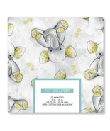 David Textiles 100% Cotton 18&quot; x 21&quot; Fat Quarter, Gray Elephants, Baby, ... - $4.49