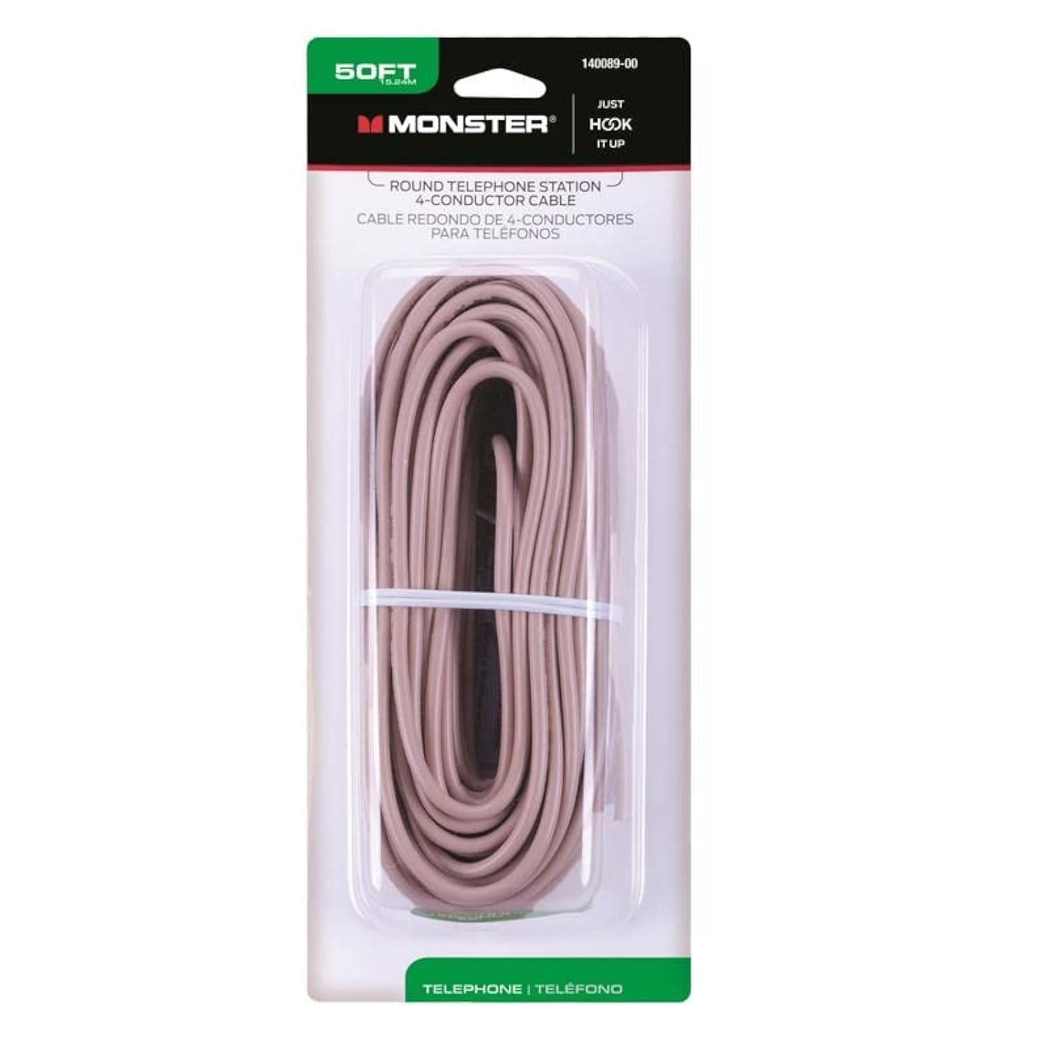 WIRE TELEPHONE 50&#39; BEIGE - $19.81