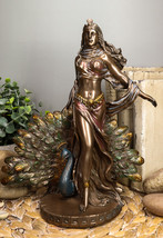 Ebros Gift Roman Juno Greek Goddess Hera with Sacred Peacock Statue - £40.16 GBP