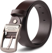 Men leather belt,heavy duty belt for men, work belt,Full Grain Leather(Brown,44) - £26.23 GBP