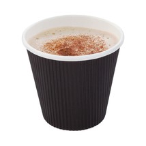 500-CT Disposable Black 8-OZ Hot Beverage Cups with Ripple Wall Design: ... - £145.92 GBP