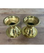 Pair of Vintage Brass Candlestick Holders 3 Inches - $13.00