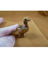 Y-OST-20) little tan white OSTRICH SOAPSTONE PERU gem FIGURINE bird ostr... - $8.59