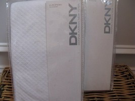 2 Dkny Pure Pucker Matelasse Diamond Stitch Euro Shams White - £77.93 GBP