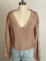 Free People When It Rains V Neck Sweater Top NWT M - £66.49 GBP