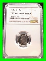 Outstanding 1982-S PF70 Ultra Cameo Roosevelt Dime 10C ~ Graded NGC ~ To... - $89.09