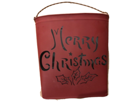 Red Metal Holder with Merry Christmas Cut-Out - $22.00