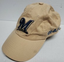 Milwaukee Brewers Tan/blue writ Miller Lite Retro Adjustable Strap Baseball Cap - £9.84 GBP