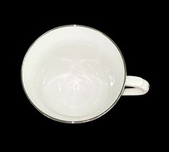 Syracuse China Wedding Ring Silhouette Footed Cup White Platinum Trim USA Teacup image 4