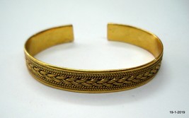 sterling silver gold vermeil gold gilded bangle bracelet gold plated cuff - £114.97 GBP
