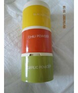 3 Vintage Stacking Tupperware Spice Shaker Containers Harvest Color 1970... - $13.72 CAD