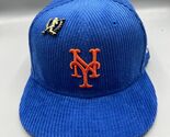 New York Mets Hat Men 7 1/2 Blue Corduroy 59Fifty New Era Fitted Cap New - $46.44