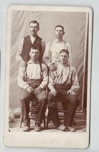 Antique cabinet card group portrait of four men,  late 19th century photo. - $24.99