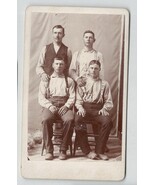 Antique cabinet card group portrait of four men,  late 19th century photo. - $24.99
