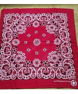 Vintage Red Bandana Paisley 100% Cotton Handkerchief Made in USA RN 1518... - $18.99