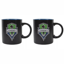 2pk MLS Seattle Sounders FC Soccer 14oz Ceramic 2Tone Black Matte Coffee... - £28.92 GBP