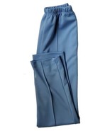 Blair 70s Style Pants Women 8 Polyester Light Blue Pull On Slacks - £16.98 GBP