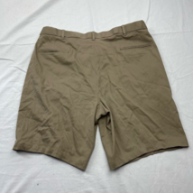 Haggar Mens Chino Shorts Brown Cotton Blend Flat Front Pockets Zipper 40 New - £14.76 GBP