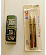 NYC Nail Glossies With Vinyl Shine #245B  + Brow &amp;Liner Pencil #902A Sealed - £10.50 GBP