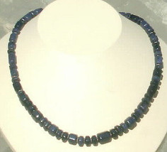 Hexagon Shaped Dumortierite beads and Sterling Silver Bali Spacer Beads - $55.00