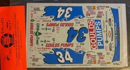 #34 GOULDS PUMPS Chevrolet 1/32nd Scale Slot Car Decals Slixx Decals - £4.68 GBP