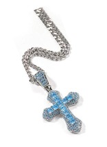Gift boxed Cross necklace, Rope chain, Iced out Hip a - £75.91 GBP