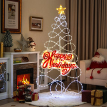 5.6FT Pre-lit Christmas Tree 6 Lighting Modes Indoor Outdoor Colorful De... - £81.52 GBP