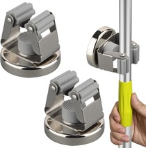 Ulibermagnet Magnetic Mop Broom Holder,Heavy Duty Movable, 2 Pack/Silver - $35.99