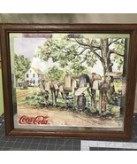 Vintage Coca Cola Mailboxes Mirror Jeanne Mack Retro 1996 14x16 Framed F... - $72.55