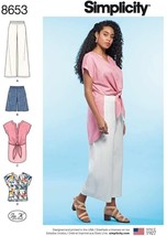 Simplicity Sewing Pattern 8653 Wide Leg Pants Shirt Misses Size 10-18 - $8.96