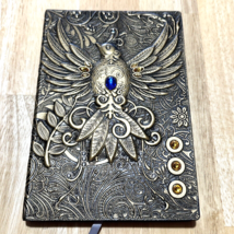 3D Phoenix Journal Vintage Retro Notebook 5.75x8.25 Jewels Bird Dyed Paper - £14.42 GBP