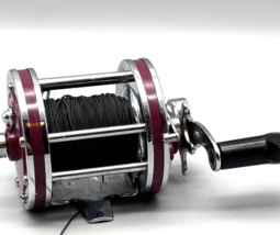 Vintage Noris Fishing Reel Shakespeare Multiplier Sea 2154 Trolling Red ... - $31.37