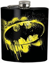 DC Comics Batman Dripping Logo Stainless Steel 7 Ounce Hip Flask NEW - £13.70 GBP