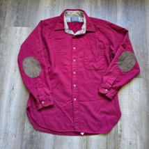 Pendleton Elbow Patch Trail Shirt Mens Large Wool Button Long Sleeve Mar... - £31.40 GBP
