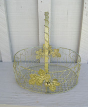 Old Vintage Artistic Gold Colored Metal Basket Market Garden Gathering Tool Decr - £15.65 GBP