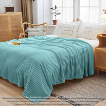 SOGA 2X Throw Blanket Warm Cozy Striped Pattern Thin Flannel Coverlet Fl... - $66.90