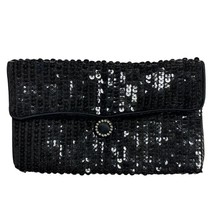 Black Sequin Formal Clutch Purse Wallet Women’s Holiday by Norell Party - $31.68