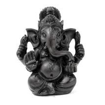 GANESHA STATUE 3.5" Small Black Resin Hindu Elephant God Lord India Figu... - $15.25