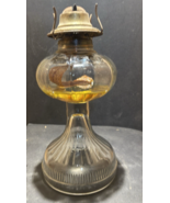 Vintage Clear Glass Oil Lamp With Ribbed  Base With Eagle Burner. - $29.70