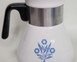 Vintage Corning Ware 6 Cup P-106 Blue Cornflower Coffee/Tea Pot w. Lid - $24.75