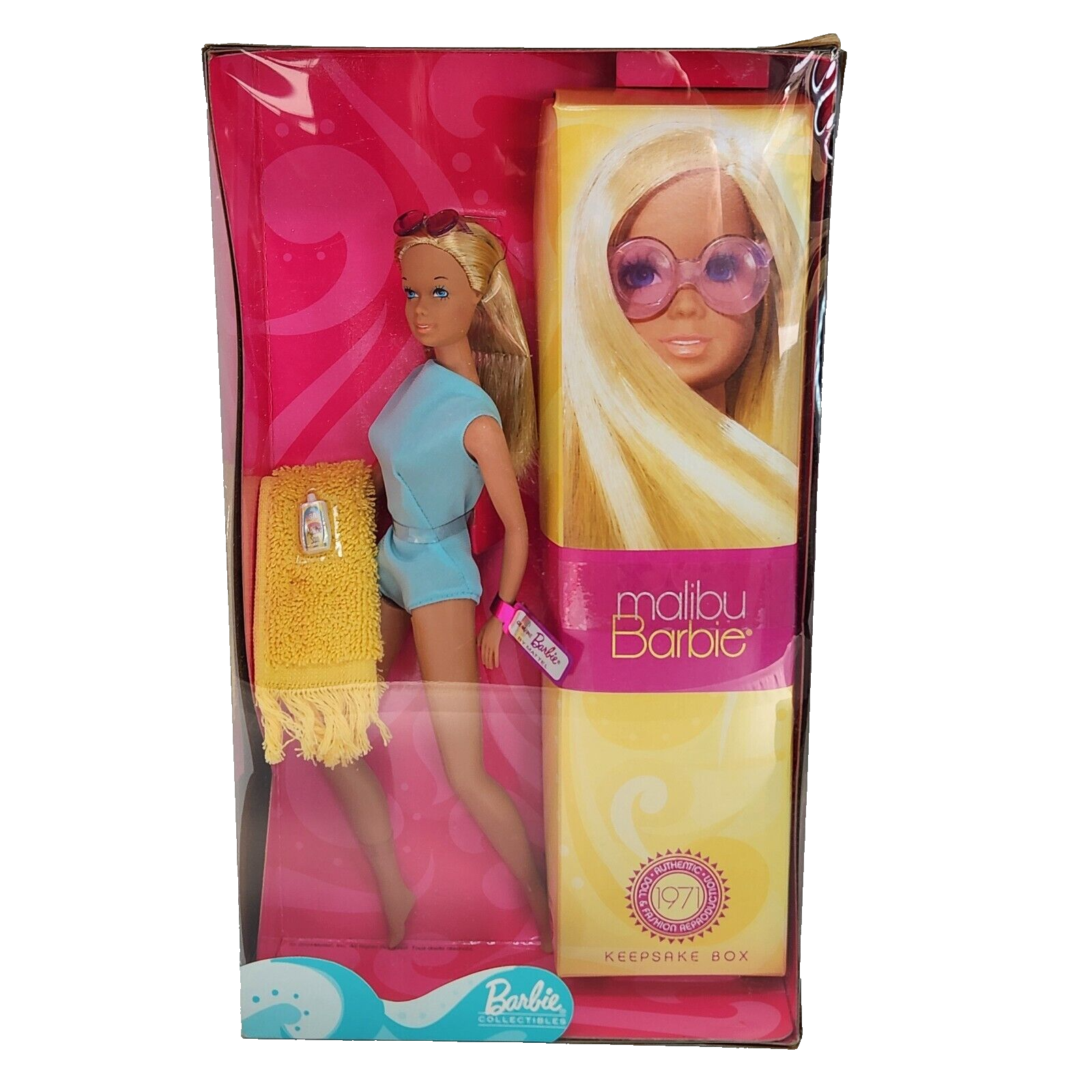 2001 MALIBU BARBIE 1971 REPRO MATTEL NEW IN BOX SEALED # 56061 W/ KEEPSA... - $76.00
