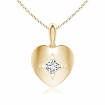 ANGARA Diamond Heart-Shaped Pendant Necklace in 14K Gold (Grade-HSI2, 0.39 Ctw) - £751.97 GBP