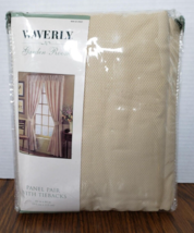 Waverly Garden Room Beige Basketweave Panel Pair With Tie Backs 84&quot; X 84... - $19.79