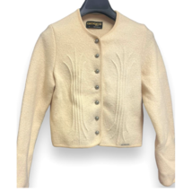 Geiger Tyrol Vintage Boiled Wool Sweater Cardigan Jacket | Womens 40, Cream - £56.05 GBP