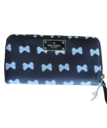 Kate Spade Wilson Road Nylon Bow Neda Zip Around Continental Black/Cream... - $1,030.65 MXN